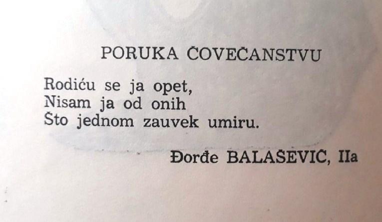 Rodiću se ja opet: Poruka čovječanstvu koju je Balašević napisao u drugom razredu srednje škole